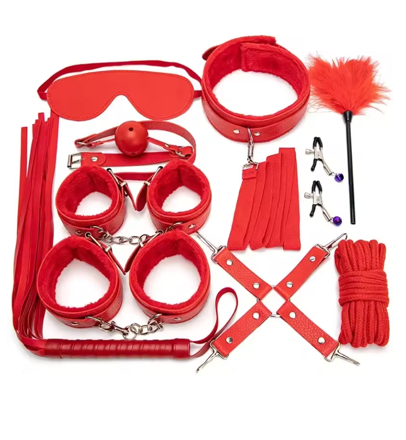BDSM 12-PCS Erotic Handcuffs With Blindfold Kit